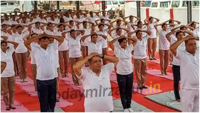 Grand celebration of the 11th International Yoga Day at the Police Line