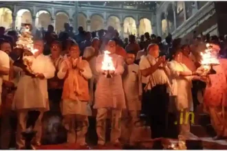 Grand worship of Mother Ganga on Ganga Dussehra festival in Mirzapur